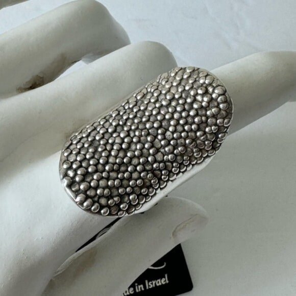 E&L Israel Sterling Silver Electroform Popcorn Statement Ring Sz. 7 - Picture 10 of 16